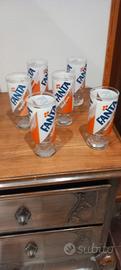 Set 6 Bicchieri Fanta Aranciata Vintage Originali 
