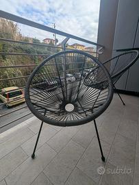 Coppia di sedie da esterno/interno stile Acapulco