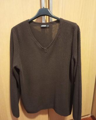 maglia donna marrone.  Mezza stagione. Tg XXL