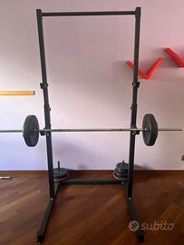 Squat Rack con bilanciere e dischi - Home Gym comp