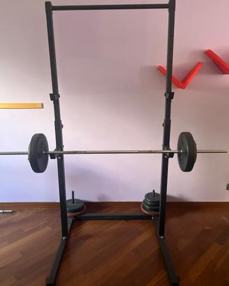 Squat Rack con bilanciere e dischi - Home Gym comp