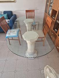 Tavolo piano in cristallo