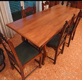tavolo legno n 6 sedie in legno