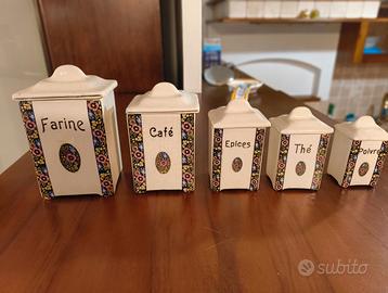 SET DA CUCINA FRANCESE, EPOCA DECO’ IN CERAMICA