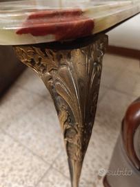 Tavolino vintage con piano in Onice autentico