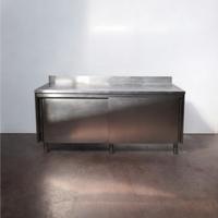 Tavolo armadiato in acciaio inox 180x70cm