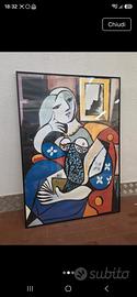 Quadro Donna con libro di Picasso