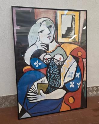 Quadro Donna con libro di Picasso