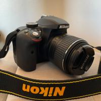 Nikon D3300 con 2 obbiettivi e zaino