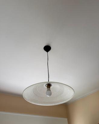 Lampadario Sospensione Vetro Bianco - Vintage