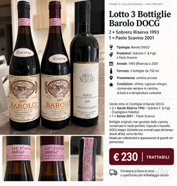 Titolo: Bottiglie di Barolo da collezione – divers