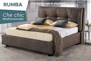 letto matrimoniale contenitore nabuk elephant 