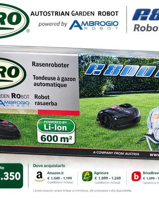 Robot tagliaerba Ambrogio Agro R800Li Nuovo