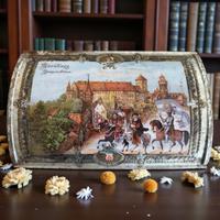 Grande biscottiera scatola latta vintage bauletto