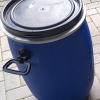 Fusto 60 litri blu con coperchio