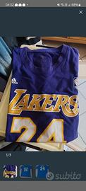 Maglia Lakers 24 Adidas NBA Viola Oro