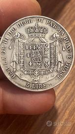 Moneta 5 lire maria luigia