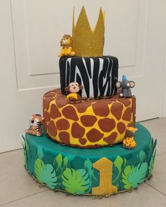  Torta Scenografica 3 Piani – Tema Safari Giungla