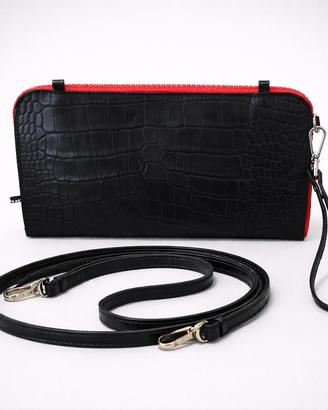Borsa Cleo - Pochette in pelle stampata a motivo c