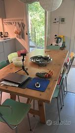 Set di 8 sedie colorate in formica e cromo