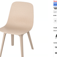 ODGER Sedia, bianco/beige