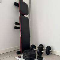 Panca decathlon più kit pesi 50kg