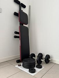 Panca decathlon più kit pesi 50kg