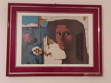 Litografia quadro pittore Ubaldo Urbano