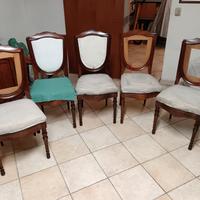 sedie in legno parzialmente restaurate