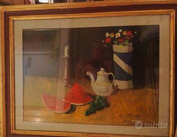 quadro con frutta e cornice