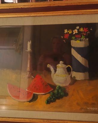 quadro con frutta e cornice