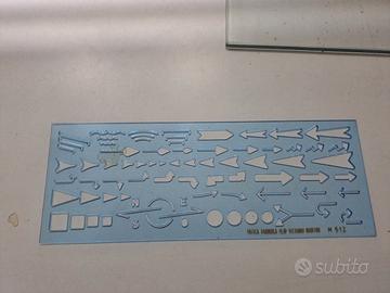 Normografo simboli e frecce per disegno tecnico
