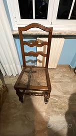 Sedia antica perfetto restauro impagliata