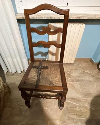 Sedia antica perfetto restauro impagliata