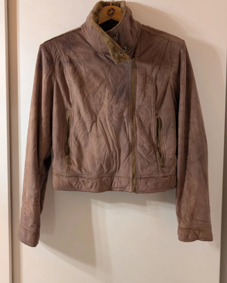 Giacca scamosciata marrone da donna