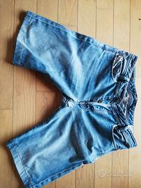bermuda  jeans usati molto usurati