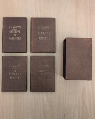 Cofanetto da quattro libri religiosi antichi 1882