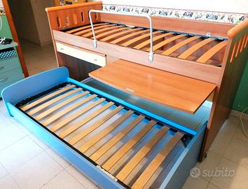 Letto a castello salvaspazio con ruote