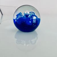 Sfera in vetro di murano con fiore blu