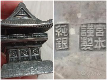 originale miniatura giapponese in argento puro