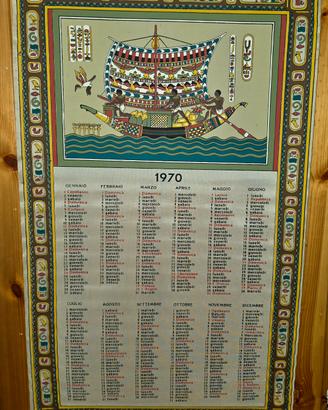 Calendario Egitto 1970 Vintage