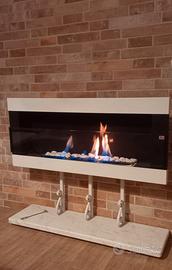 Biocamino da parete o con base in marmo