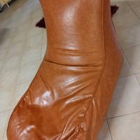 Chaise lougue in ecopelle nocciola invecchiato nuo