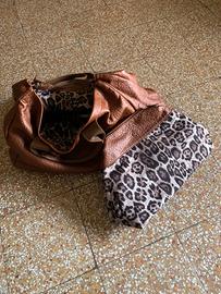 Borsa con fodera e pochette animalier