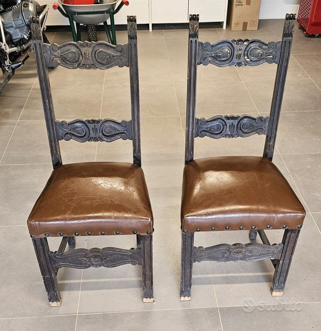 SET DI 2 SEDIE ANTICHE IN LEGNO (epoca 1800) - Arredamento e Casalinghi In  vendita a Varese