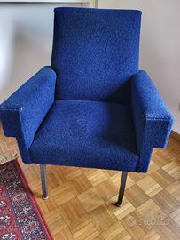Poltrona modernariato anni '50/ '60 blu