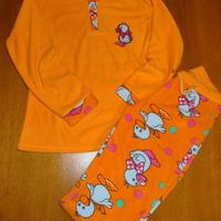 Pigiama pail arancione paperelle pois colorati 