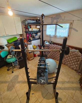 Palestra completa Domyos: Panca, Lat Machine, Bila