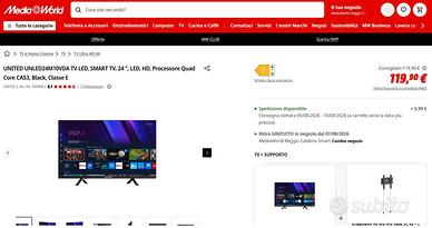 Smart TV 24" UNITED unled24M10vda