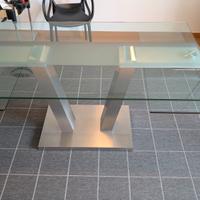 Tavolo Design STONES Vetro e Acciaio – Allungabile